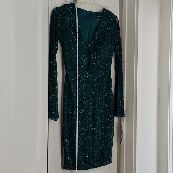 NWT Lace Sequin Midi Dress w/Lace Sleeves - Picture 12 of 16